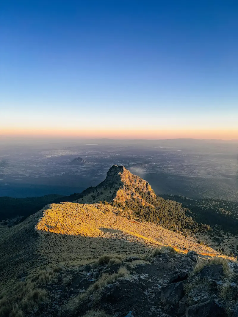 Scenic view looking back over part of the hike to the La Malinche summit